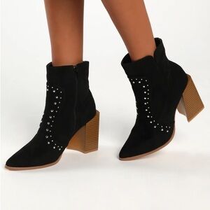 New black studded Lulus ankle boots